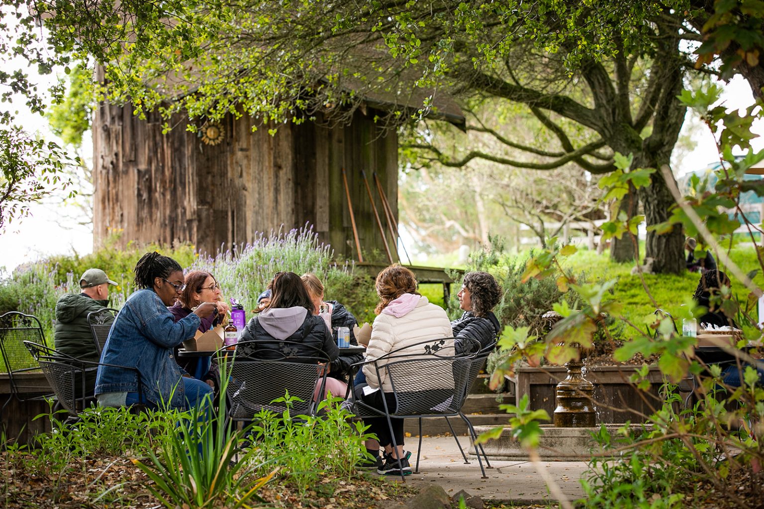 Cohort community gathered outdoors